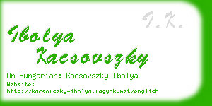 ibolya kacsovszky business card